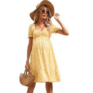 maternity dress  V-neck flared sleeve dmaternity dress - 1 of 1
