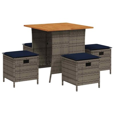 vidaXL Garden Dining Set Grey