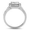 Slickblue Women's Stainless Steel Ring with Clear CZ, Polished Silver Finish, Size 5-10 - 3 of 4