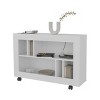 GlasFlength Decorative Storage Cabinets Modern Wengue Finish Open Shelf Console Table Simple for Living Room Entryway, White, 37.4"*9.4"*25.4" - 3 of 4