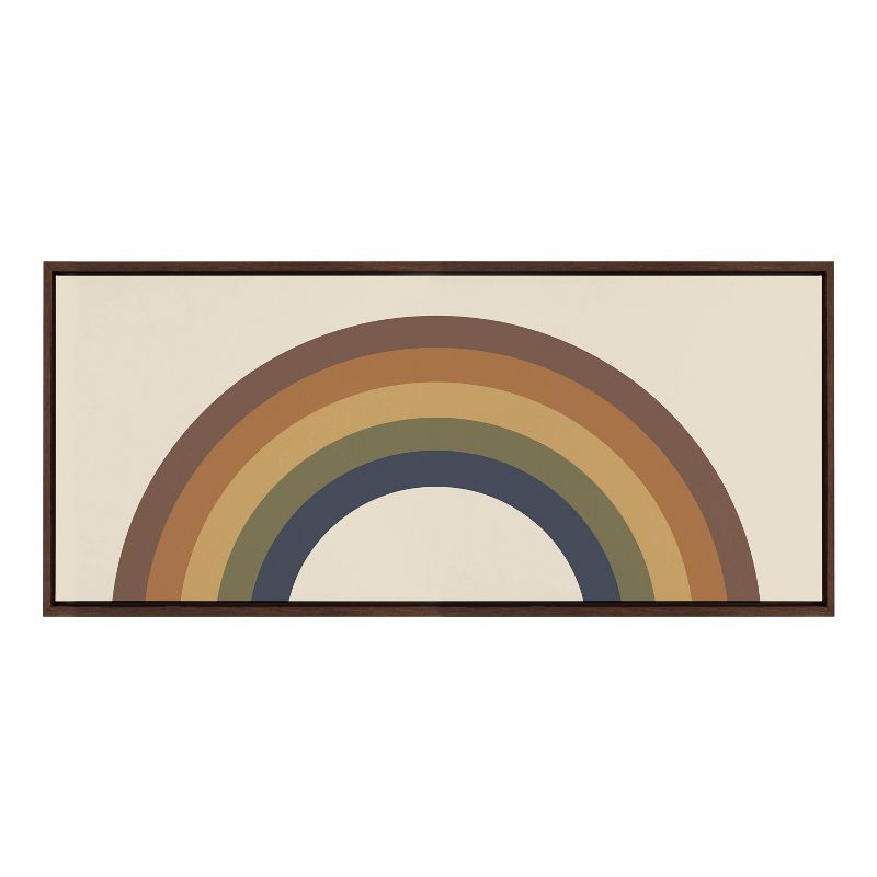 18&#34; x 40&#34; Sylvie Retro Rainbow by the Creative Bunch Studio Framed Wall Canvas Brown - Kate &#38; Laurel All Things Decor, 1 of 9