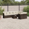 vidaXL 10 Piece Patio Sofa Set with Cushions Brown Poly Rattan - Brown and Cream With Table - 2 of 4