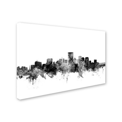 Trademark Fine Art -Michael Tompsett 'Richmond Virginia Skyline B&W' Canvas Art