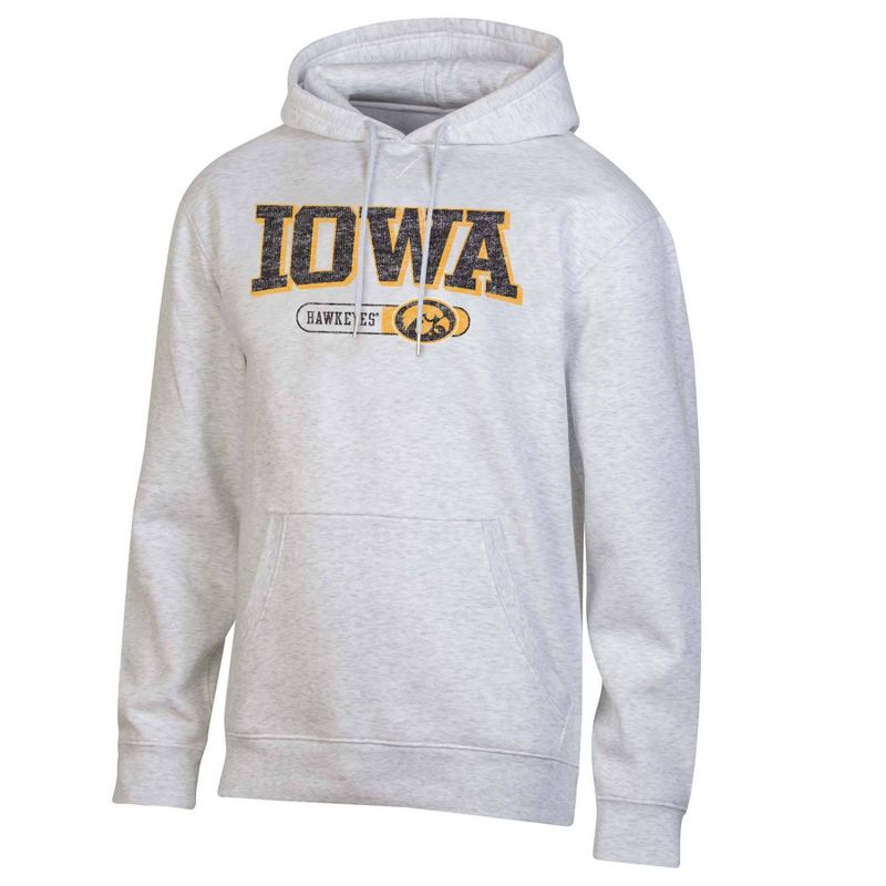 NCAA Iowa Hawkeyes Gray Fleece Hooded Sweatshirt, 1 of 4