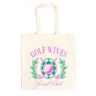 City Creek Prints Golf Wives Social Club Canvas Tote Bag - 15x16 - Natural