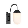 Elegant Lighting Kace 1 light Black and frosted white glass wall sconce - 4 of 4