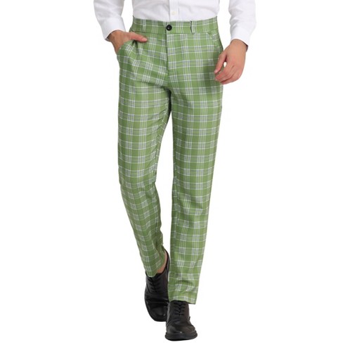 Lars Amadeus Men's Plaid Casual Regular Fit Flat Front Stretch Dress Pants  : Target