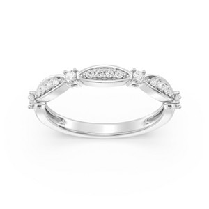 GILDED 1/5 CTTW Lab Grown Diamond Stackable Band Ring in Sterling Silver, Size 7 - 1 of 4