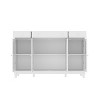 FUFU&GAGA White Buffet Sideboard with Geometric Carved Glass Doors - Ample Storage for Dining Room Storage Kitchen Cabinet Dresser - 4 of 4