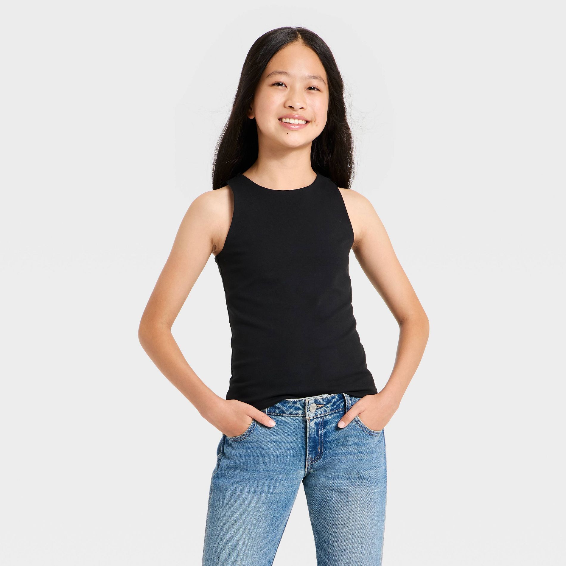 Girls' High Neck Super Soft Tank Top - art class™