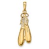 Black Bow Jewelry 14k Yellow Gold Satin and Polished Ballet Slippers Pendant - 3 of 4