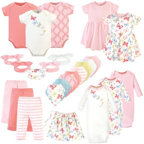 Touched By Nature Baby Girl Organic Cotton Layette Set And Giftset,  Butterflies, 0-6 Months : Target