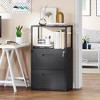 Mlezan 2-Drawer File Cabinet: Metal, Lockable Printer Stand for Home or Office. Fits Letter/Legal/F4/A4 Hanging Files, Compact and Functional. - 4 of 4