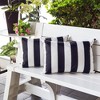 TopComfy Support Pillow Horizon Stripe Weather Resistant Soft for Patio and Indoor Use, Black, 17"*17"*10" - 2 of 4