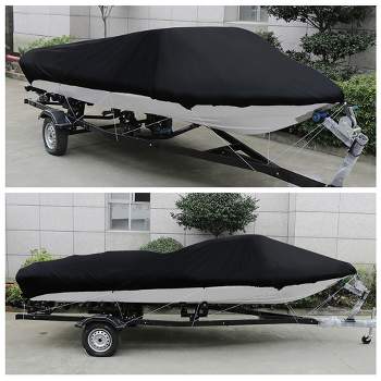Unique Bargains 210D Trailerable Waterproof Fishing Ski Speedboat V-shape Boat Cover