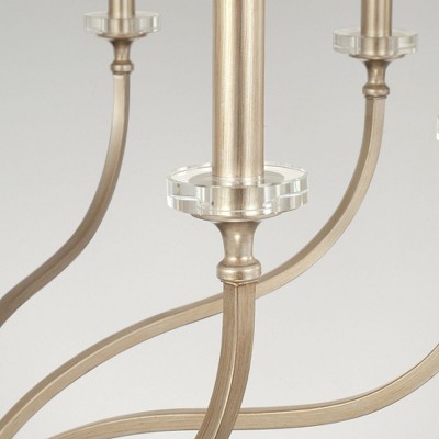 Brushed Champagne 8-Light Crystal Candle Chandelier