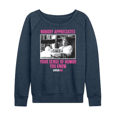 Women's - Pretty in Pink - Duckie and Blane Lightweight French Terry Wide Neck Long Sleeve Shirt