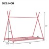 COWLOWN Twin House Platform Bed, Metal Frame with Safety Railings, Triangle Structure & Wood Slats - 2 of 4