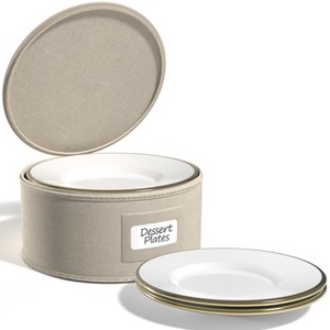 Sorbus China Storage Containers – Dinnerware Organizer for Salad Plates with Lid (Holds Service for 12) with Felt Protectors – 8.5 x 5.5 - 1 of 4