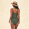Women's Alluring Olive Green Tankini Swimsuit Set - Cupshe - 4 of 4