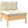 vidaXL Garden Lounge Set Cream Solid pinewood, fabric (100% polyester) - 4 of 4