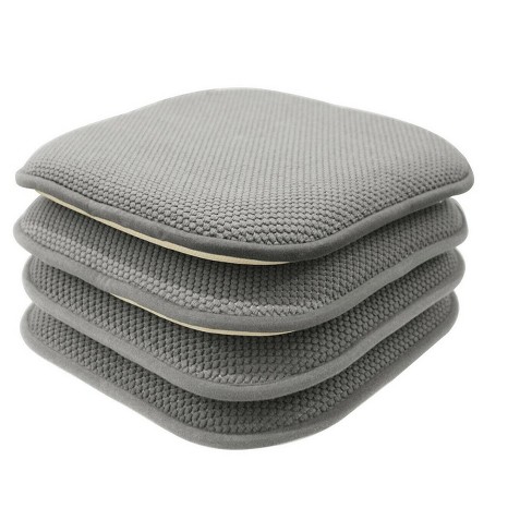 U-Shaped Memory Foam No Slip Back 17 x 16 Chair Pad Cushion 6 Pack, Gray