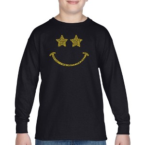 LA Pop Art Boy's Word Art Long Sleeve - Rockstar Smiley - 1 of 4