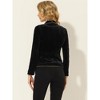 Allegra K Women's Suit Jacket Notched Lapel 1 Button Office Velvet Blazer - 4 of 4