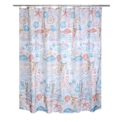 Ocean Adventure Fabric Shower Curtain - Moda at Home: 100% Polyester, Machine Washable, Grommet Top Design - image 1 of 3