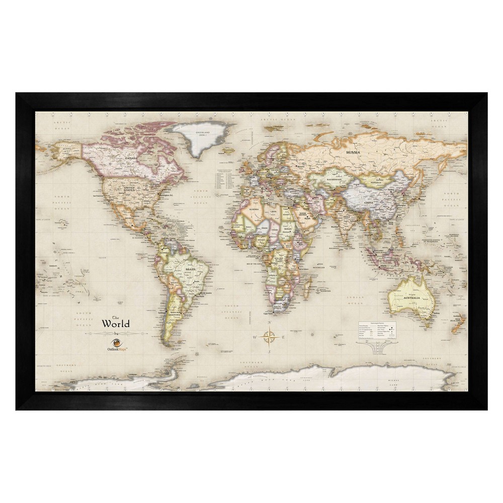 Photos - Wallpaper Home Magnetics World Map - XL Tan