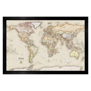 Home Magnetics World Map - XL Tan