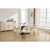 Okak Velvet Fabric Dining Chairs, Comfy Dining Room Chairs with Curved Backrest, Upholstered Kitchen Side Chairs with Golden Metal Legs - 4 of 4