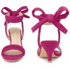 Perphy Women's Open Toe Ankle Tie Ruched Strap Bridal Kitten Heels Sandals - 2 of 4