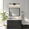 DORESshop 22 in. 4 Light Bathroom Vanity Light, Matte Black Fixtures with Clear Glass Shade, Modern Bathroom Lights Over Mirror - 2 of 4