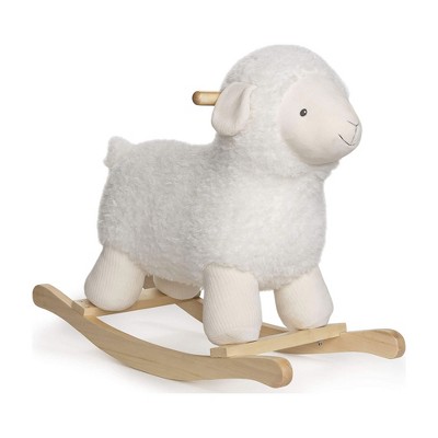 GUND 21.5 Inch Baby Lamb Plush Stuffed Animal Rocker Kids Toy and Nursery Decoration with Wooden Base for Children Ages 1 Year and Up, Cream