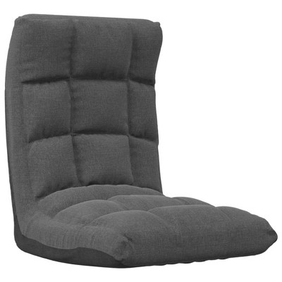 vidaXL Folding Floor Chair Dark Gray, Fabric