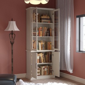 FUFU&GAGA Grey Modular Display Cabinet, Any Matching Assembly, Large Capacity Storage, Tempered Glass Door Showing Quality - 1 of 4