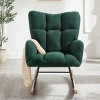 Rbied Metal Frame Rocking Chair Glider Chair Accent Chair for Living Room, Tufted Upholstered Teddy Fabric - 2 of 4