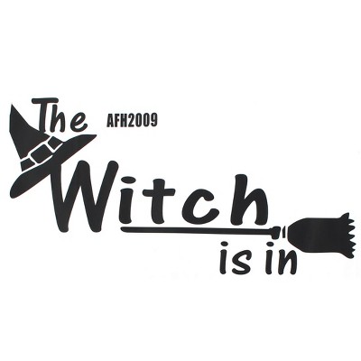 Unique Bargains Room Bedroom PVC Halloween Witch Hat Pattern Wall Stickers Black 1 Pc