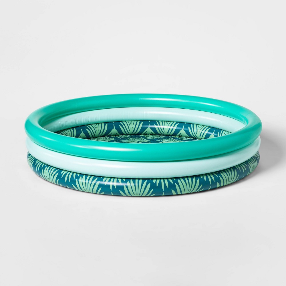 3-Ring Inflatable Pool Green Palm - Sun Squad™