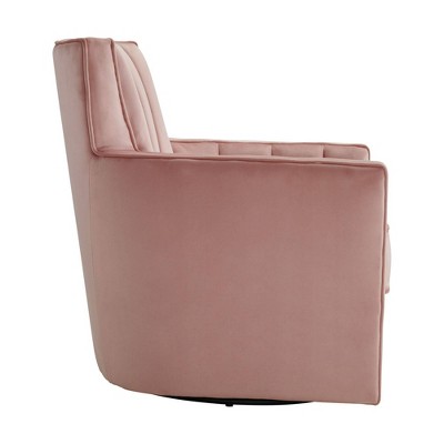 Blush Velvet Contemporary 30" Swivel Accent Chair