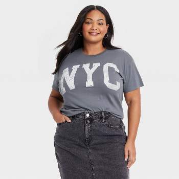 Women's NYC Short Sleeve Graphic T-Shirt - Gray