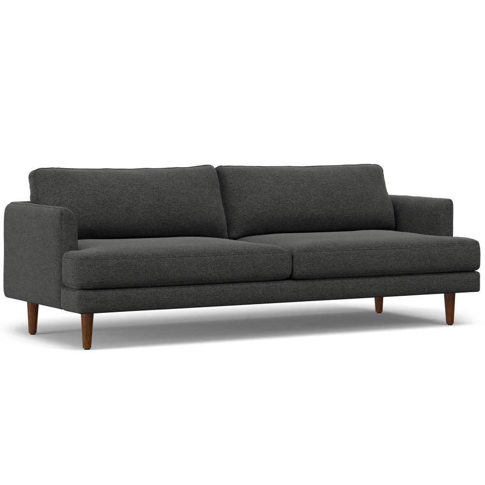 WyndenHall 90" Chloris Mid-Century Sofa Charcoal Gray: Upholstered, Pine Frame, Seats 3