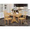 HomeStock 5-Piece Oval Natural Oak Finish Solid Wood Top Dining table with 4 Chairs - 2 of 4