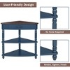 Lyngins 3-Tier Corner Side Table – Solid Wood Legs, End Table with Waterproof Tabletop, Side Table with Storage, Nightstand for Bedroom/Bathroom - 3 of 4