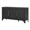 MDF and Pine Veneer 3-Door Storage Cabinet Sideboard with Adjustable Shelves and Iron Handles for Living Room, Entrance, or Study Room - 4 of 4