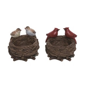 Transpac Resin Bird Nest Container Set of 2 for Spring Decor Decorative Objects for Home and Garden - 1 of 1