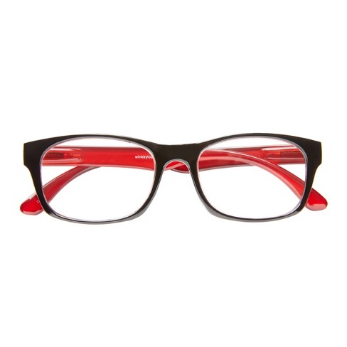 red glasses frames