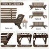 Okak Adjustable Outdoor Patio Wooden Daybed Lounge Chair with Cushions,Space-Saving Chaise Lounge for Patio,Poolside,Small Spaces - 4 of 4