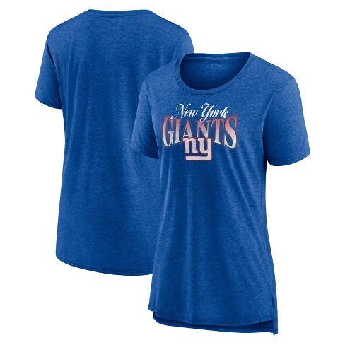 Nfl New York Giants Women s Heather Short Sleeve Scoop Neck Tri blend T shirt S Target